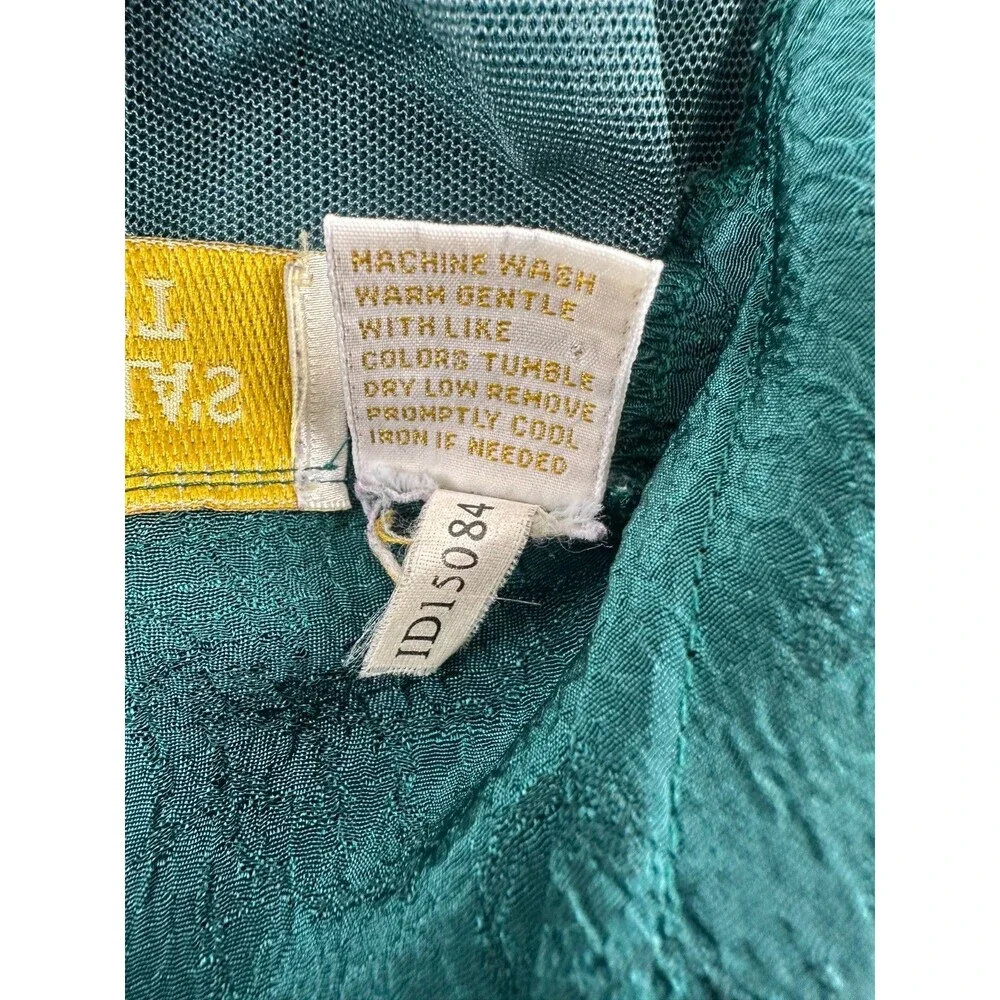 Victorias Secret Gold Label Emerald Green Satin Maxi Slip Gown Floral Jacquard L